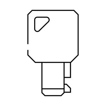 Key for twist lock line icon vector illustration Stock Illustration