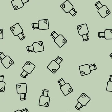 Key for twist lock line vector seamless pattern Illustrazione stock