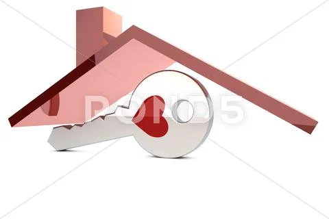 Key under a red roof Stock Illustration