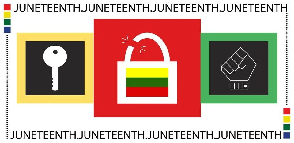 Key to unlock for juneteenth month; Stock Illustration