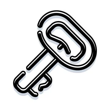 Key unlocking access solution for security icon Illustration
