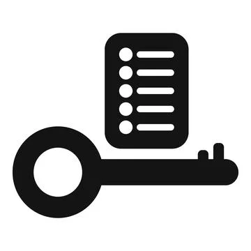 Key unlocking checklist representing problem solving and solutions Stock Illustration