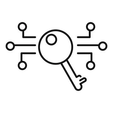 Key unlocking digital data access with secure connection Illustrazione stock