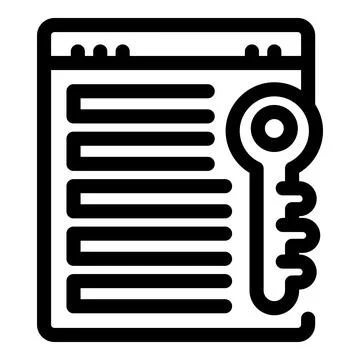 Key unlocking digital document, concept of secure access and data protection Stock Illustration