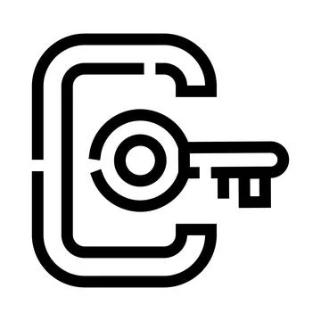 Key unlocking digital security and access icon Stock Illustration