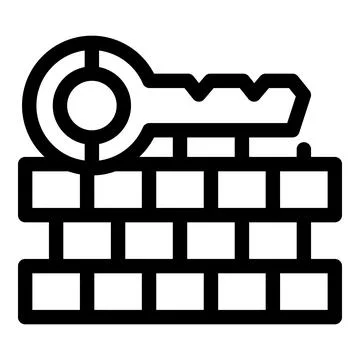 Key unlocking firewall offering security and protection Stock Illustration