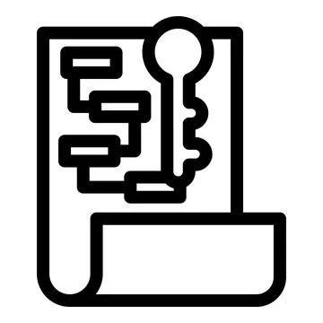 Key unlocking flowchart representing problem solving solution concept Stock Illustration