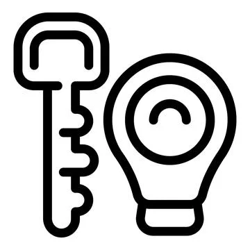 Key unlocking a light bulb representing finding a solution 스톡 일러스트