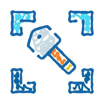 Key unlocking security and access concept doodle icon Stock Illustration