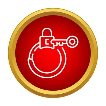 Key unlocking a single handcuff cuff concept Stockillustratie