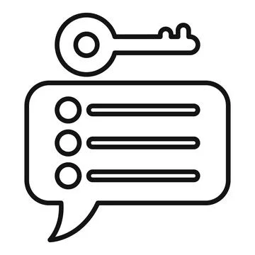 Key unlocking speech bubble representing secure communication Stock Illustration