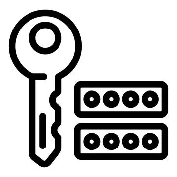 Key unlocking two factor authentication system symbol Stock Illustration