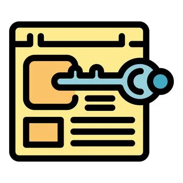 Key unlocking web page, secure access and website security Stock-Illustration