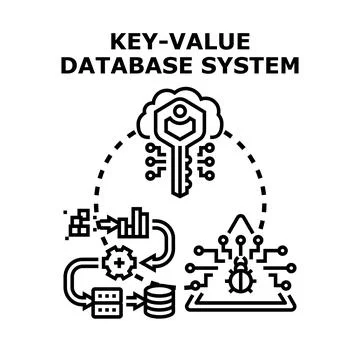Key value database system managing modern information technology Stock Illustration