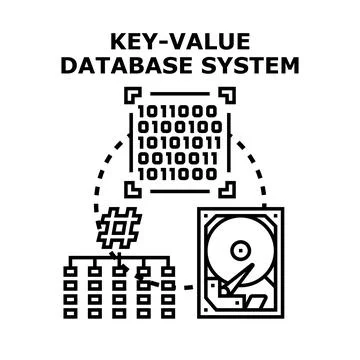 Key value database system storing digital information Stock Illustration