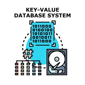 Key value database system storing digital information Stock Illustration