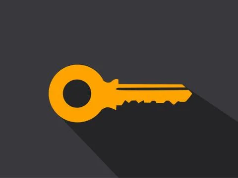 Key vector icon in flat style Stock Illustration