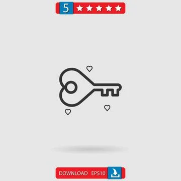 Key vector icon Illustrazione stock