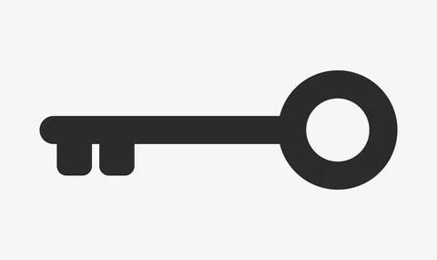 Key vector icon isolated on white background. Stock Illustration