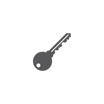 Key vector icon. Open house key icon. Key from the lock icon. Illustrazione stock