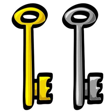 Key vector Old style gold and silver Illustrazione stock