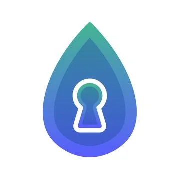 Key water gradient logo design template icon Stock Illustration