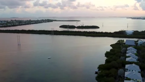 Key West Aerial Drone over Parrot Key Courtyard by Marriott – Waterfront Stock-Footage 321519455