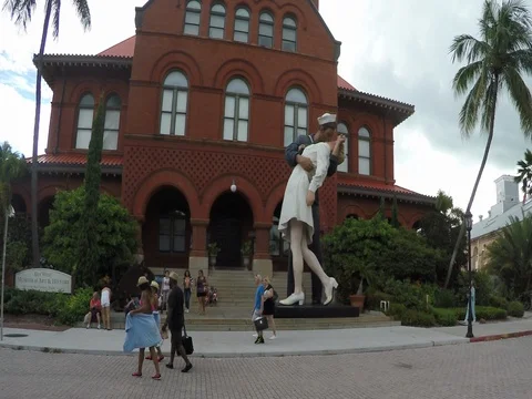 Key West Art and Historical Society Custom House Museum in The Florida Keys Stock-Footage 80492053