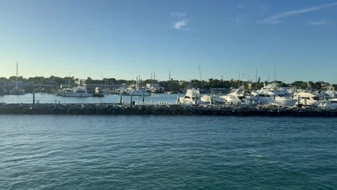 Key West Bight Marina. Luxury yachts and boats at harbour. Key West, Florida Stock Footage 339072111
