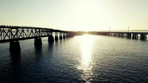 Key west bridge at sunset Stock Footage 106753041