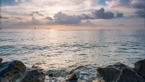 Key West Sunset with Sailboat Stock-Footage 94590814