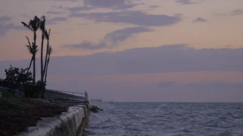 Key West Sunset Waves Crashing Stock Footage 89510864