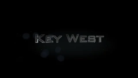 Key West title metal text on black alpha channel background Stock Footage 295882345