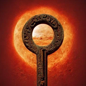 The key that will show you where the path leads to Heaven or Hell Stock Illustration