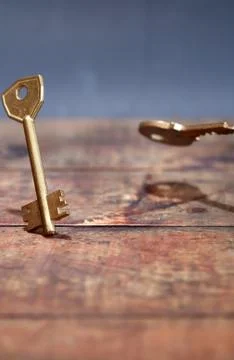 Key On Wood Stock Photos