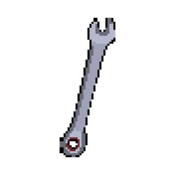 Key wrench pixel art vector illustration Ilustración de archivo