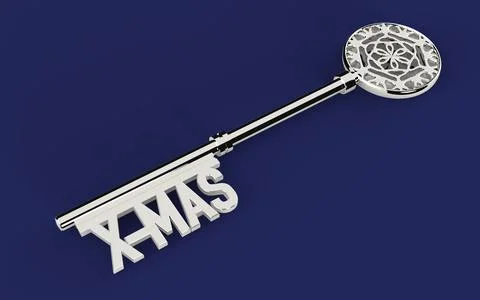 Key X Mas silver 스톡 사진