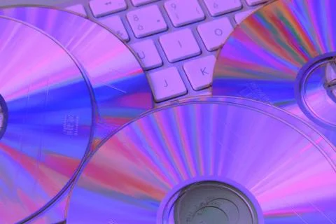 Keyboard and CDs Stock Photos