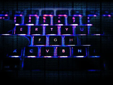 Keyboard and code Foto stock