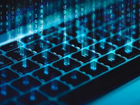 Keyboard and code Stock-Fotos