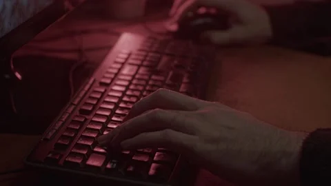 Keyboard and hand on it Stock Footage 150242233