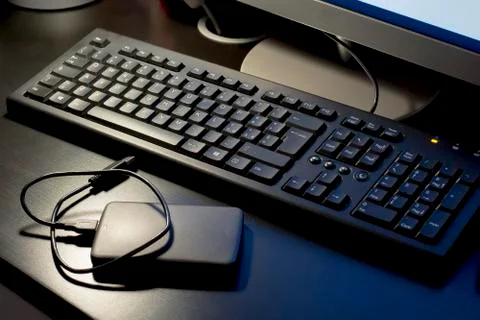 Keyboard and Hard Disk Stock Photos