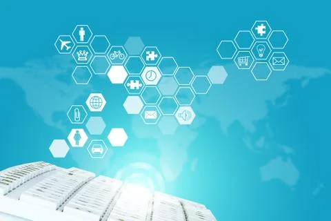 Keyboard and icons Stock Illustration