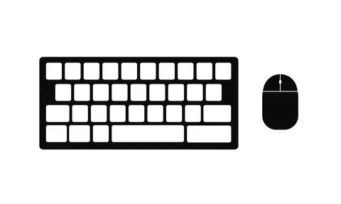 Keyboard and mouse symbol vector illustration Stock Illustration