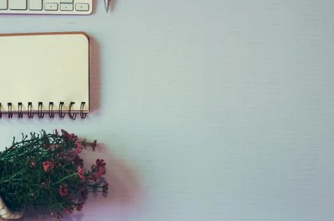 Keyboard and notebook Stock Photos