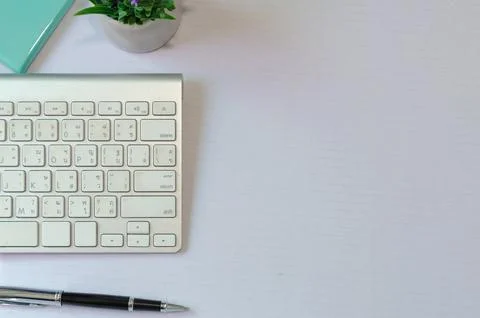 Keyboard and notebook Stock Photos