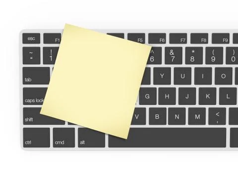 Keyboard and sticky note Illustrazione stock