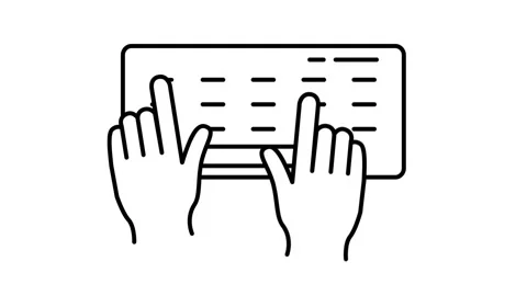 Keyboard animated icon displaying user typing input board outline Vídeo Stock 341961502