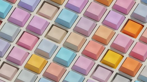 Keyboard animation with colored keys is triggered randomly Stock-Footage 263126449