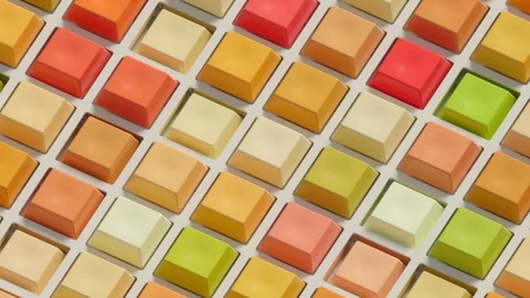 Keyboard animation with colored keys is triggered randomly Stock-Footage 263126610